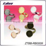 12MM Round Adjustable Shallow Bottom Antique Bronze Plated Ring Base Setting,Fit 12mm Glass