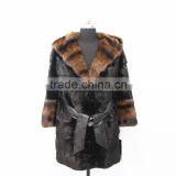 2016 New Factory Grey Natural Long Mink Fur Coat for Fashion Women thumbnail-3