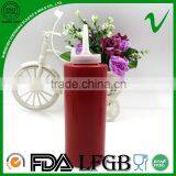 LDPE Red Squeeze Cylinder Empty 300ml Sauce Plastic Bottle With Food Grade thumbnail-2