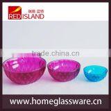 Colored Spray Glass Salad Bowl/fruit Glass Bowl Diamond Bowl thumbnail-1
