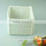 New Unique Design Hollowed Out White Ceramic Decorating Vase for Home thumbnail-4