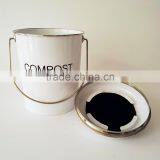 Indoor Powder-coated Steel Compost Food Waste Recycling Caddy Bin Metal Compost Bucket thumbnail-6