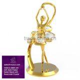 High Quality Gold Plated Decorative Ballet Figurine With Crystals From Swarovski thumbnail-1