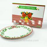 14" Christmas Ceramic Oval Platter,Porcelain With Decal thumbnail-2