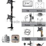 MONITOR MOUNT BY Aluminum Double LCD DESK Monitor Arm Grommet Mount thumbnail-1