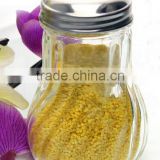 mini glass seasoning container with metal screw top hole lid