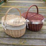 Natural Material Handmade Empty Wicker Fruit Basket With Lid thumbnail-4