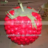 China wholesale manufacturer make PU fake fairy tale world decorative artificial huge raspberry fruits for decoration