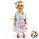 Cute Baby Girls 18 Inch Doll Clothes Summer Floral Cotton Candy Dress for Dolls thumbnail-2