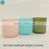Sandblasting Color Blue Glass Votive Candle Holders thumbnail-2