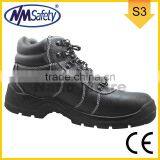 NMSAFETY Middlle Cut CE Certificate SBP Cow Leather Steel Toe Cap Anti Punction Sole Steel Plate PU Sole Safety Shoes thumbnail-1