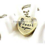 New Arrival Copper Coated Love Clock Pocket Watch Vintage Necklace Watch Gift for Lover thumbnail-1