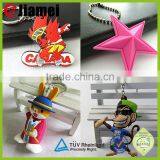 Cheap custom made cartoon character or horse shape PVC keychain 3d