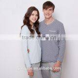 High Quality Couple Homewear Sleepwear Sets Stripe Flowers Cotton Pajama thumbnail-4