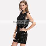 OEM Service Supply Design Sleeveless Latest Sequin Top Chiffon Short Skater Dress thumbnail-4