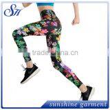 92%polyester 8%spandex Women's Flower Leggings Wholesale 2017 KX014 thumbnail-1