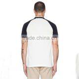 White and Black Blank Polo Shirts no Collar Raglan Sleeve Polo Shirt thumbnail-3