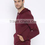 Men Maroon Solid Pullover Sweatshirt Custom 300 Grams Cotton Material Hoodies Long Sleeves Kangaroo Pocket Male Casual Outwear thumbnail-3