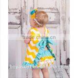 Baby Boutique Ruffle Outfits Hot Sale Fashion Yellow Chevron Top and Bloomer Baby Outfits Swing Set thumbnail-1