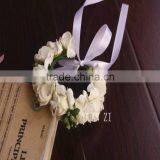 Rose Flower Headband Wedding Double Row Floral Garland Hairband thumbnail-5