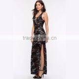 New Arrival Deep V Neck Maxi Long Dress Split Lace Sexy Dresses Women's Evening Dress for OEM 2016 thumbnail-4
