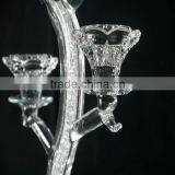 New Type Crystal Candle Holder Centerpieces Inside Have Small Diamond on Pillar thumbnail-3