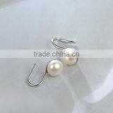 Wholesale 925 Elegant Pearl Half Hoop Silver Earring Hoop in Silver Jewelry thumbnail-3