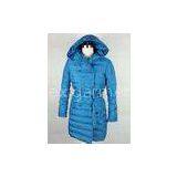 Duck Feather Double Breasted Overcoat Womens Long Down Winter Coats Blue