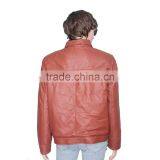 TAN BROWN SHORT BODY LEATHER JACKET thumbnail-2