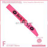 Hen Party Sashes Pink Wedding Accessory Ladies Night Out Sash Hot Pink thumbnail-1