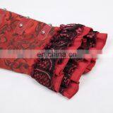 Belle Poque Women's Retro Vintage Gothic Victorian Corset Style Lace Embellished V-Neck Jacquard Red Coat Tops BP000223-2 thumbnail-4