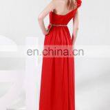 One Shoulder Flower Red Long Grace Karin Chiffon Bridesmaid Dress CL4411 thumbnail-3