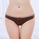 Yun Meng Ni Sexy Underwear Striped Printed Belt Girls Briefs Bikini Cotton Panty For Women