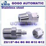 Quick Coupler O.D 3 4 6 8 10 12mm 1/8 1/4 3/8 1/2 Inch Hard Tube Stainless Steel 304 Three Way T Type Connector Fitting thumbnail-3