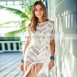 Beach Cover up 2019 Crochet Pareos Tassel Women Swimwear Saida de Praia Beachwear Coverups Canga Robe de Plage Beach Dress thumbnail-2