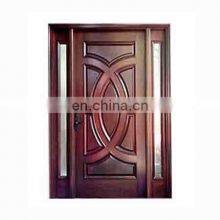 Mahogany Solid Wood Front Door Solid Wood Entry Door With Glass and 2 Sidelights Best Exterior Doors thumbnail-1