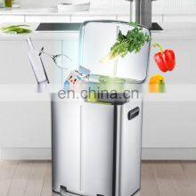 Office Kitchen Hotel 24L Recycle Bin Stainless Steel Recycle Bins 2 Compartments Outdoor Recycled Trash Bin thumbnail-5