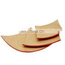 Natural Bamboo Plates For Dinner, Fruit, Snacks Serving/ Bamboo Dished/ Spun Natural Colorful Bamboo Salad Serving Plates thumbnail-4
