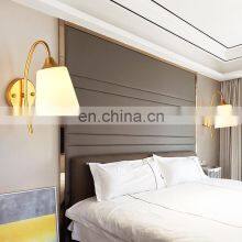 Modern Wall Lamp Hotel Home Living Room Bedroom Stair Corner LED Wall Light Gold Glass Lamp Shade Headboard Wall Lamps thumbnail-2