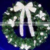 Natural Rattan Christmas Garland With Green Leaves and Berries/luxury Led Christmas Garland thumbnail-2