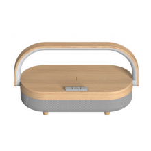 Warm Night Light 360 Strong Bass 5000mah Bt 5.0 Led Table Desk Lamp With Wireless Charger 10w 3 In 1 Wireless Speaker thumbnail-3