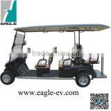 6 seater electric club cart with Folding windshield CE approved four wheel with long roof EG2048KSF