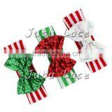 Wholesale Kids Christmas Decorative 12cm Sequin Fabric Hair Bow Elastic Head Wraps thumbnail-1