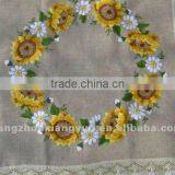 Fancy Sunflower Crewel Embroidery Table Cloth thumbnail-1