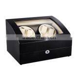 Custom 4 Slot Black Personalized Glossy Wood Watch Winder Box thumbnail-2
