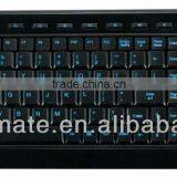 Indigo Black Slim Line Blue LED USB Illuminated Keyboard MultiMedia Keys