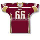 Polyester Spandex Custom Sublimated Red/Gold/White American Football Jersey/Shirt thumbnail-1