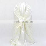Cheap and Fancy Satin Self-tied Chair Cover/decorative Satin Back-tied Chair Cover for Wedding Banquet Hotel thumbnail-1