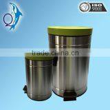Round Stainless Steel Foot Pedal Garbage Trash Waste Bin for Kitchen Bathroom thumbnail-2
