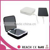 Portable Travelling Lighted Mirror With Power Bank for Daily Use / Rechargeable Power Bank Lighted Mirror for Smartphones